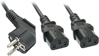 Cavo alimentazione spina schuko - 2 presa IEC - 1,5 mt